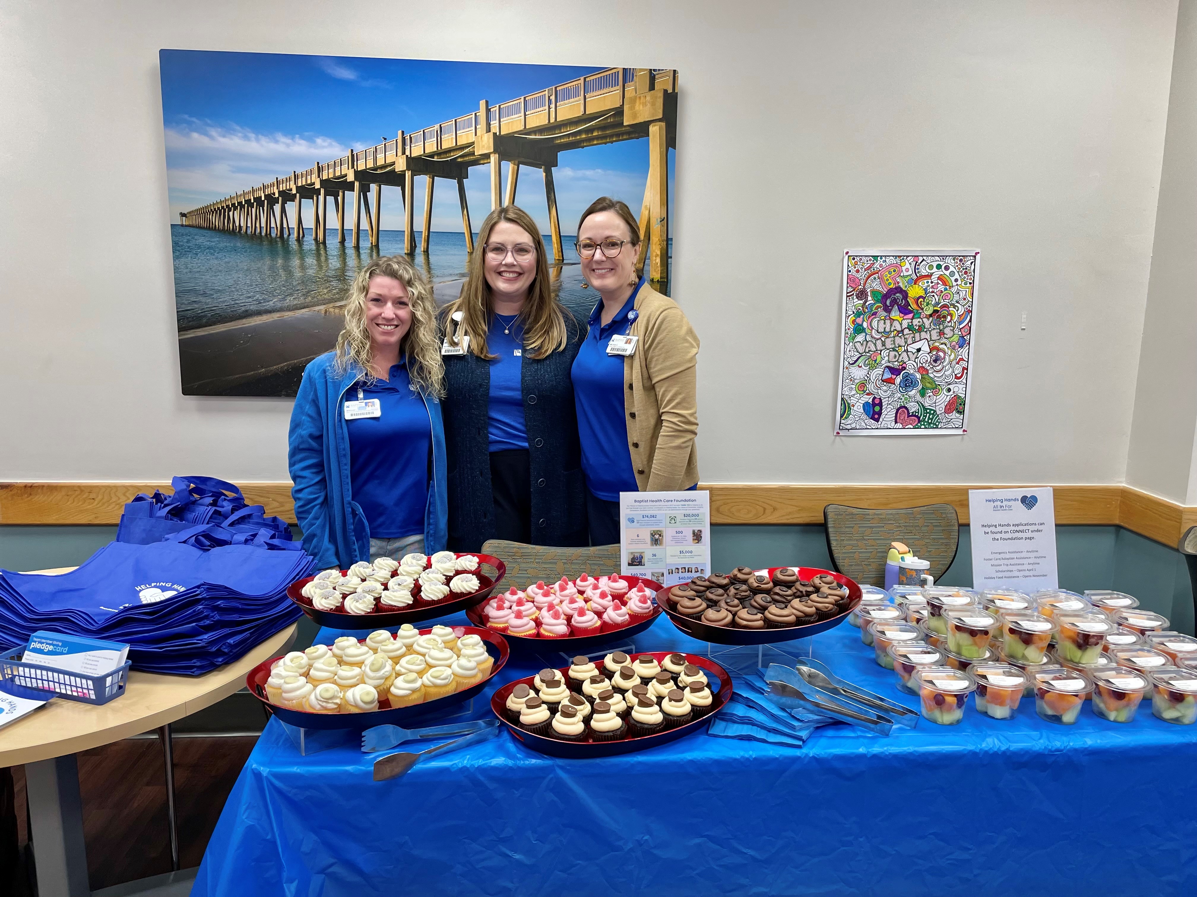 Foundation members giving out treats